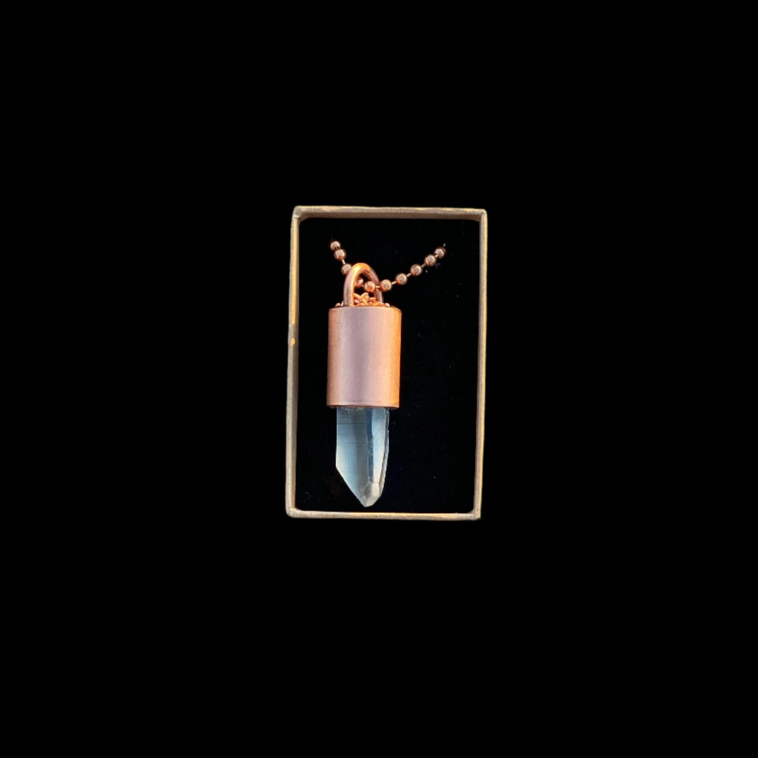 Cloudbuster quartz orgonite necklace on copper